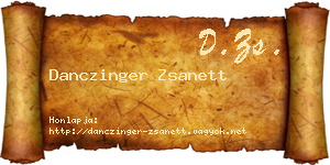 Danczinger Zsanett névjegykártya